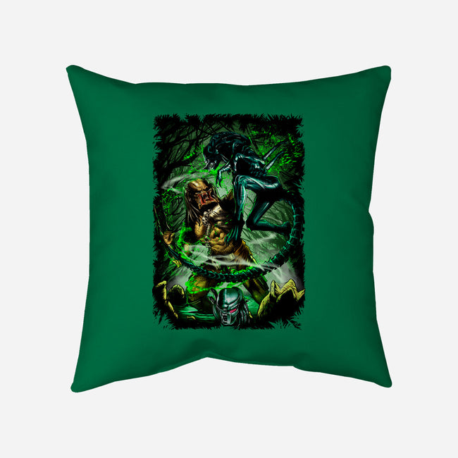 Battle Of Aliens-None-Removable Cover-Throw Pillow-Conjura Geek