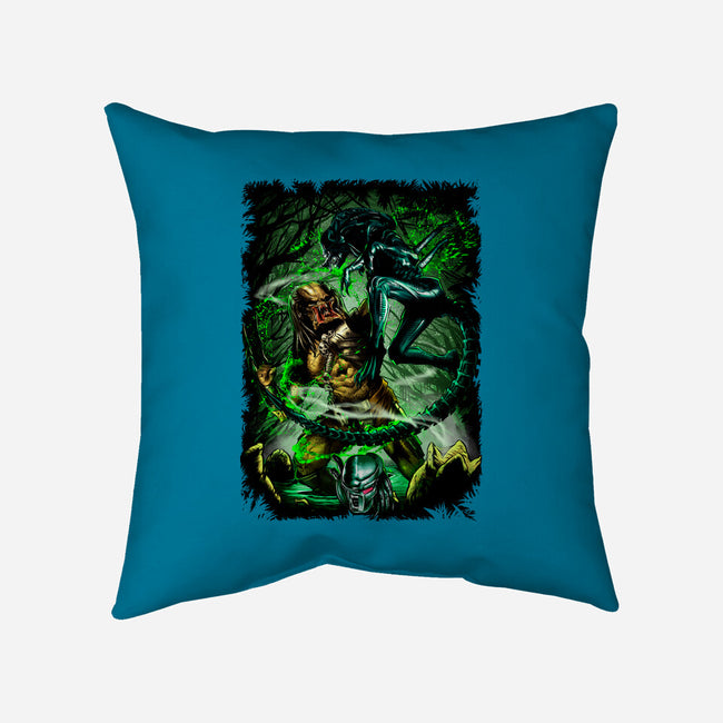 Battle Of Aliens-None-Removable Cover-Throw Pillow-Conjura Geek