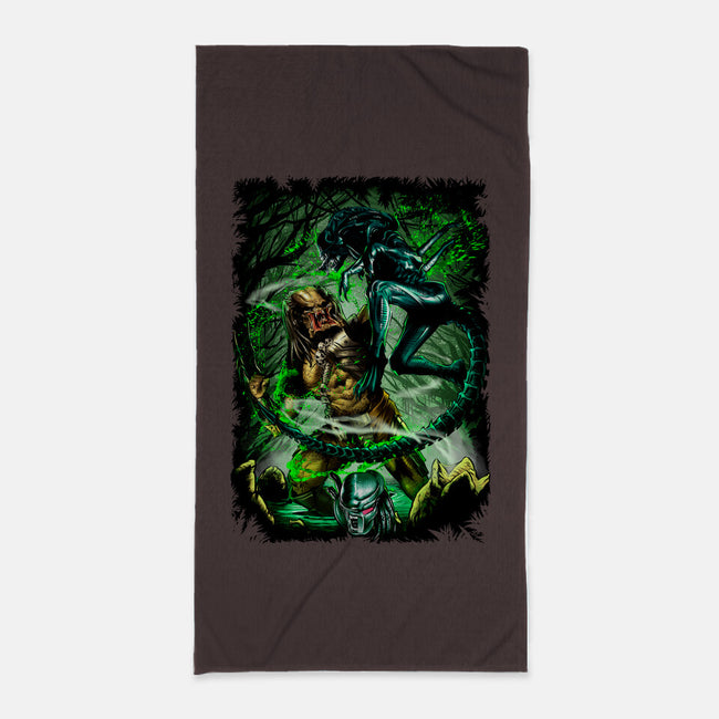 Battle Of Aliens-None-Beach-Towel-Conjura Geek