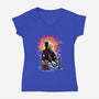 Spiders Gazing At The Moon-Womens-V-Neck-Tee-zascanauta