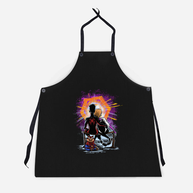 Spiders Gazing At The Moon-Unisex-Kitchen-Apron-zascanauta