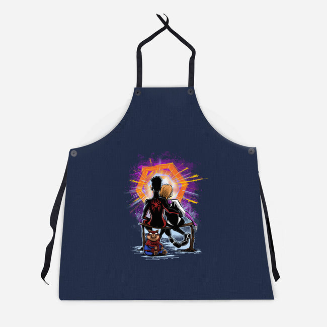 Spiders Gazing At The Moon-Unisex-Kitchen-Apron-zascanauta