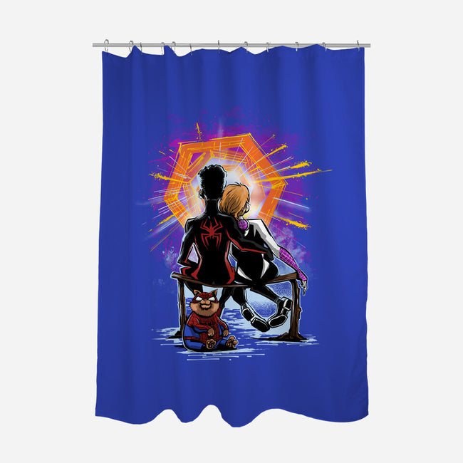 Spiders Gazing At The Moon-None-Polyester-Shower Curtain-zascanauta