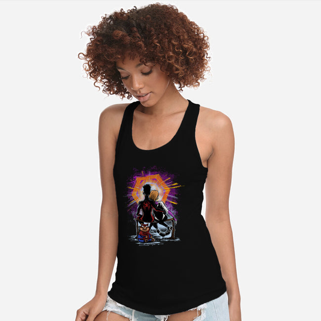 Spiders Gazing At The Moon-Womens-Racerback-Tank-zascanauta