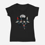 Upside Down Road-womens v-neck tee-foureyedesign