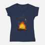 Walking Castle-womens v-neck tee-vp021