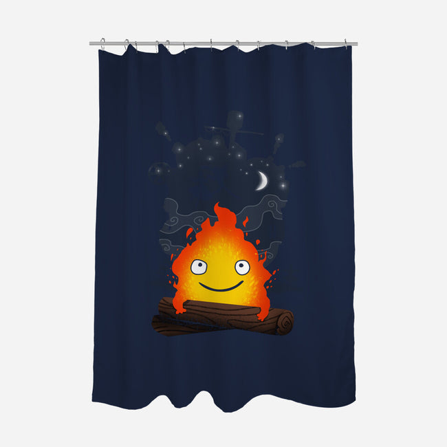 Walking Castle-none polyester shower curtain-vp021