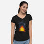 Walking Castle-womens v-neck tee-vp021