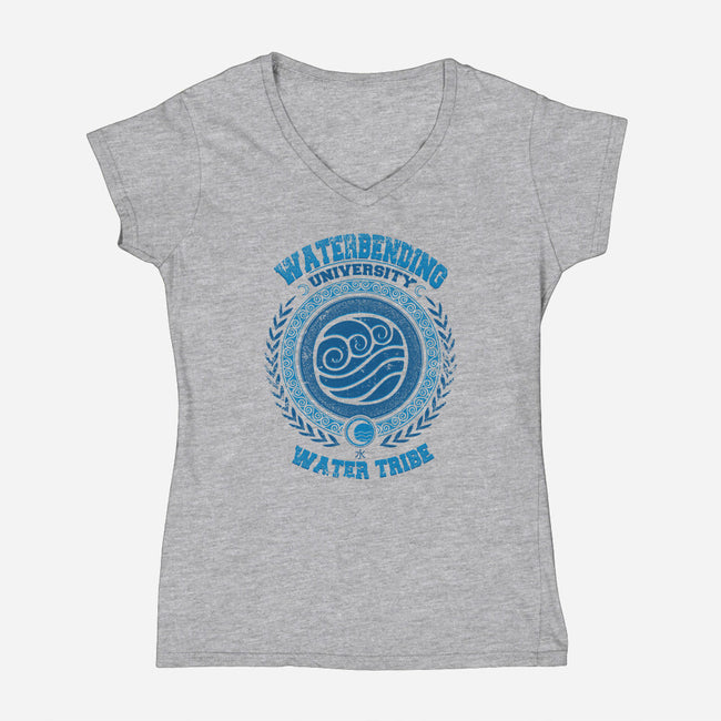 Waterbending University-womens v-neck tee-Typhoonic