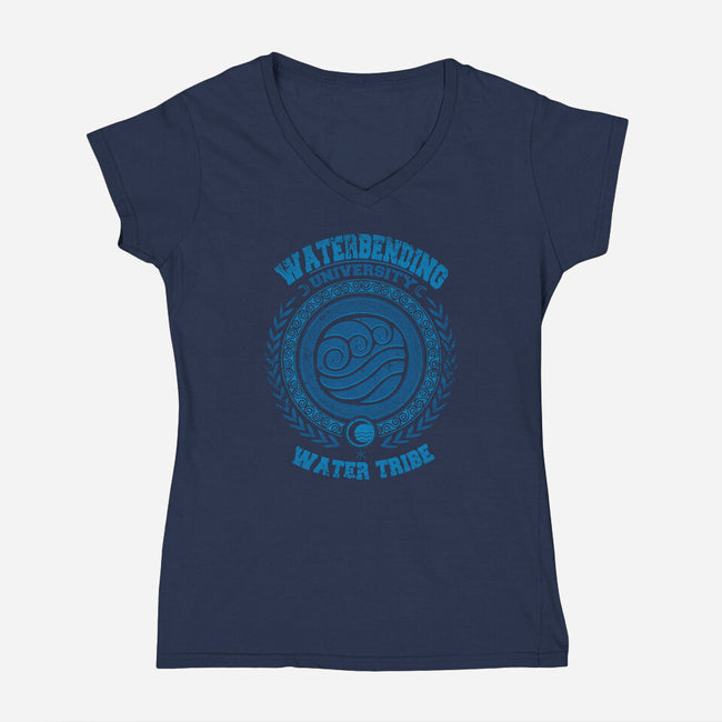 Waterbending University-womens v-neck tee-Typhoonic
