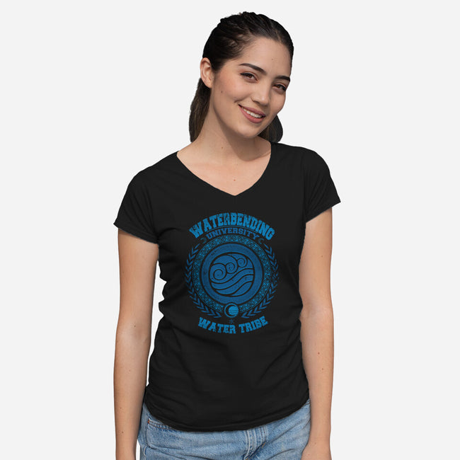 Waterbending University-womens v-neck tee-Typhoonic