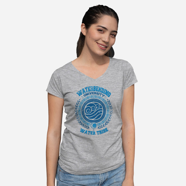 Waterbending University-womens v-neck tee-Typhoonic