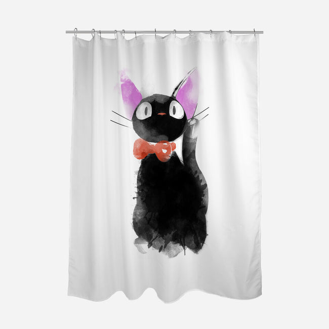 Watercolor Cat-none polyester shower curtain-ddjvigo