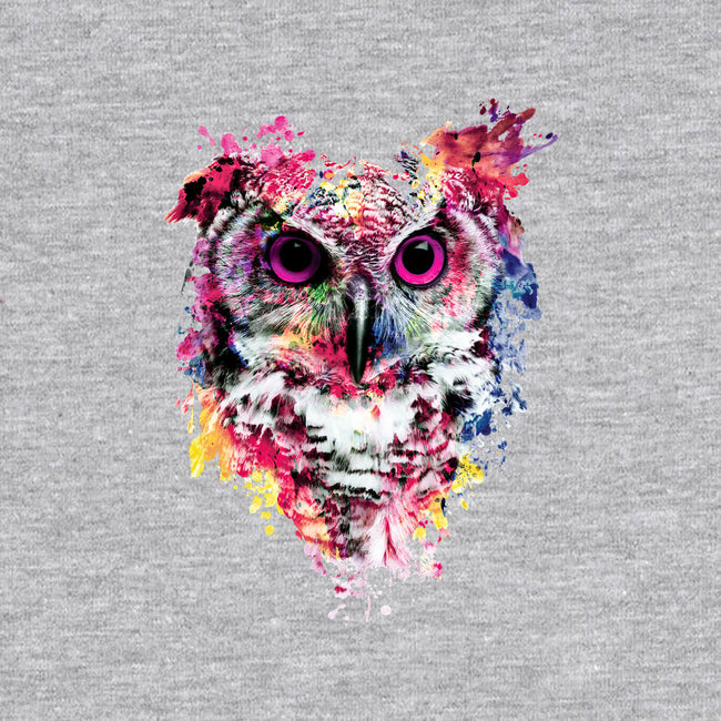 Watercolor Owl-womens fitted tee-RizaPeker