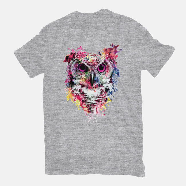 Watercolor Owl-mens basic tee-RizaPeker