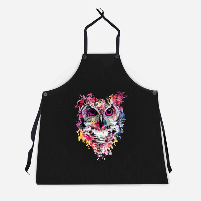 Watercolor Owl-unisex kitchen apron-RizaPeker