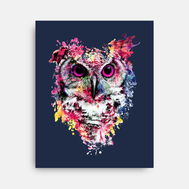 Watercolor Owl-none stretched canvas-RizaPeker