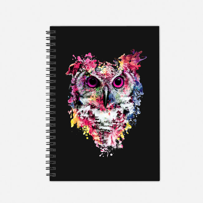 Watercolor Owl-none dot grid notebook-RizaPeker