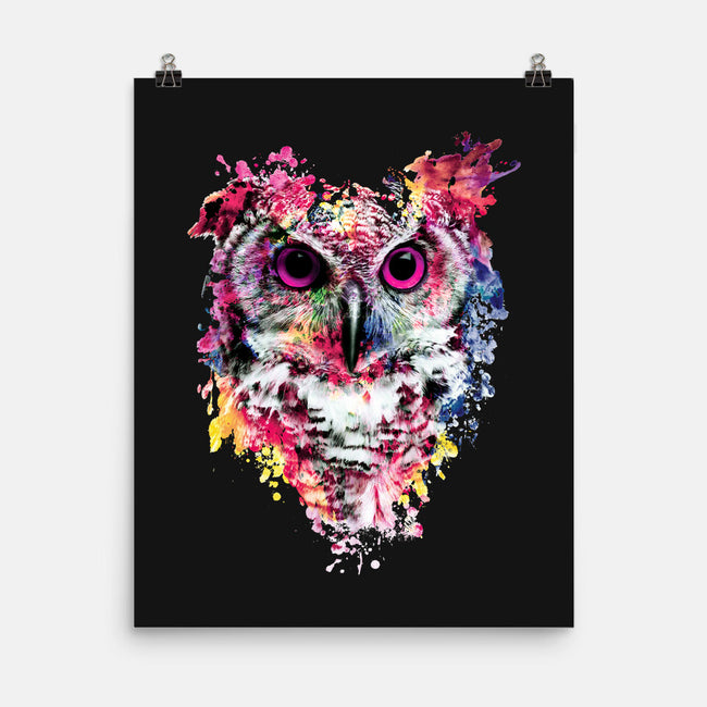Watercolor Owl-none matte poster-RizaPeker
