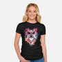 Watercolor Owl-womens fitted tee-RizaPeker
