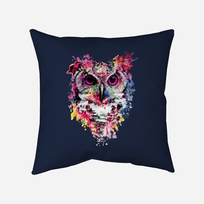 Watercolor Owl-none removable cover w insert throw pillow-RizaPeker