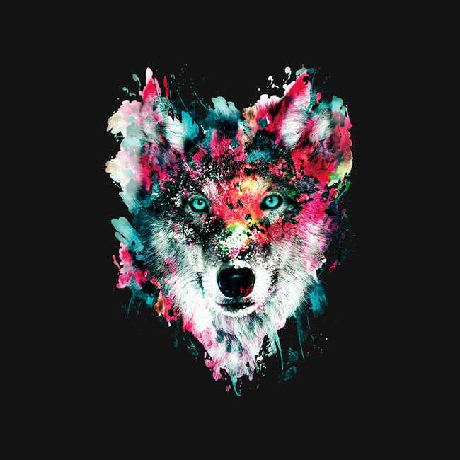 Watercolor Wolf-none memory foam bath mat-RizaPeker