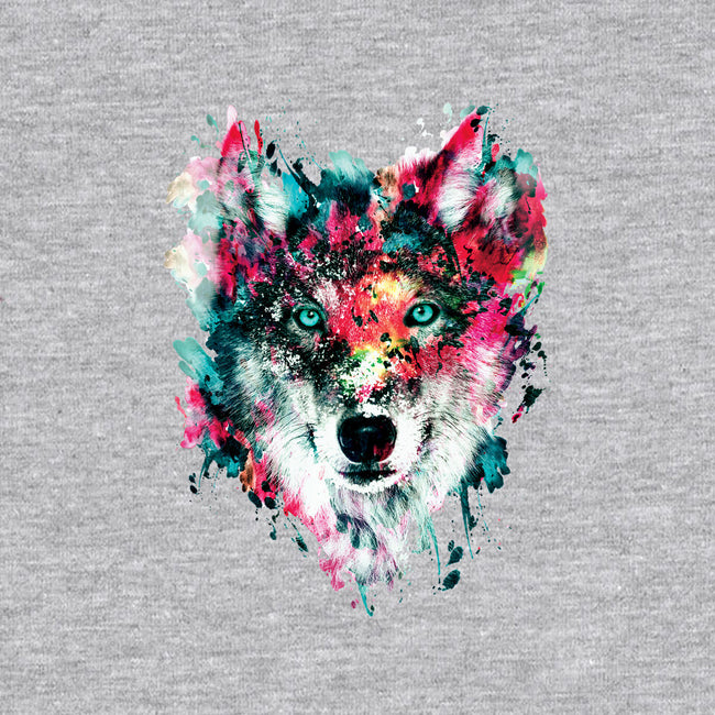 Watercolor Wolf-youth crew neck sweatshirt-RizaPeker