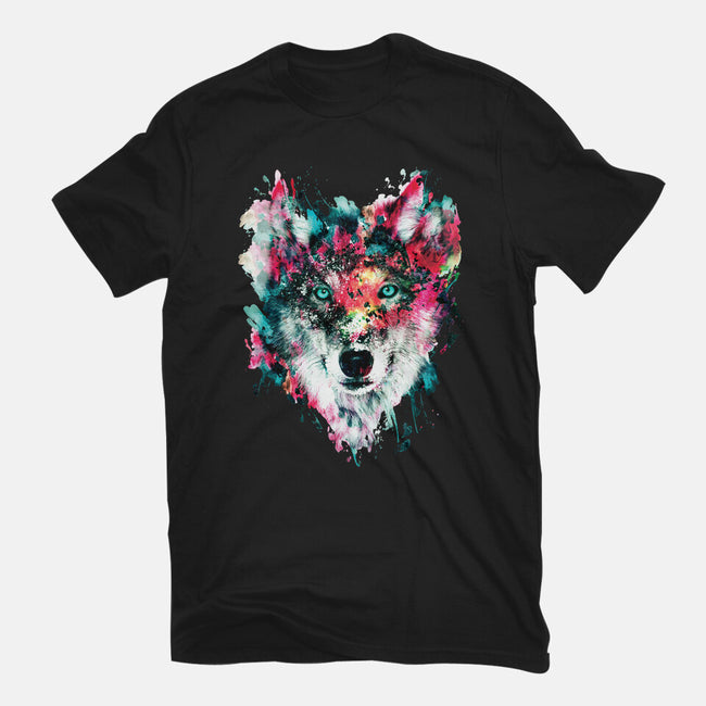 Watercolor Wolf-mens long sleeved tee-RizaPeker