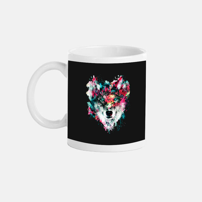 Watercolor Wolf-none glossy mug-RizaPeker