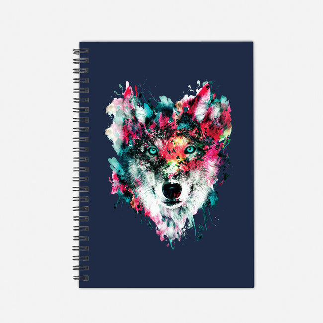 Watercolor Wolf-none dot grid notebook-RizaPeker
