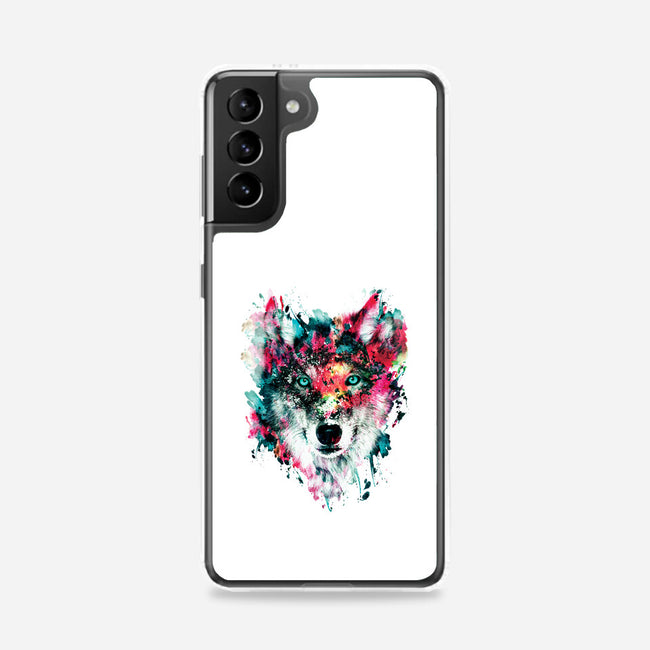 Watercolor Wolf-samsung snap phone case-RizaPeker