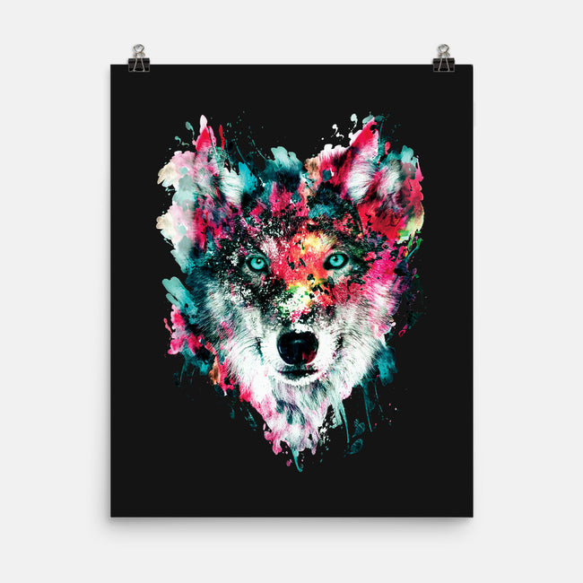 Watercolor Wolf-none matte poster-RizaPeker