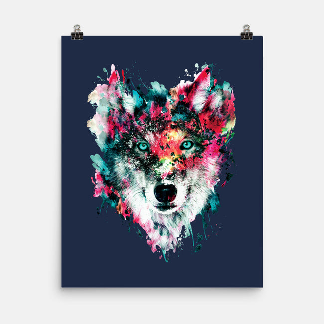 Watercolor Wolf-none matte poster-RizaPeker