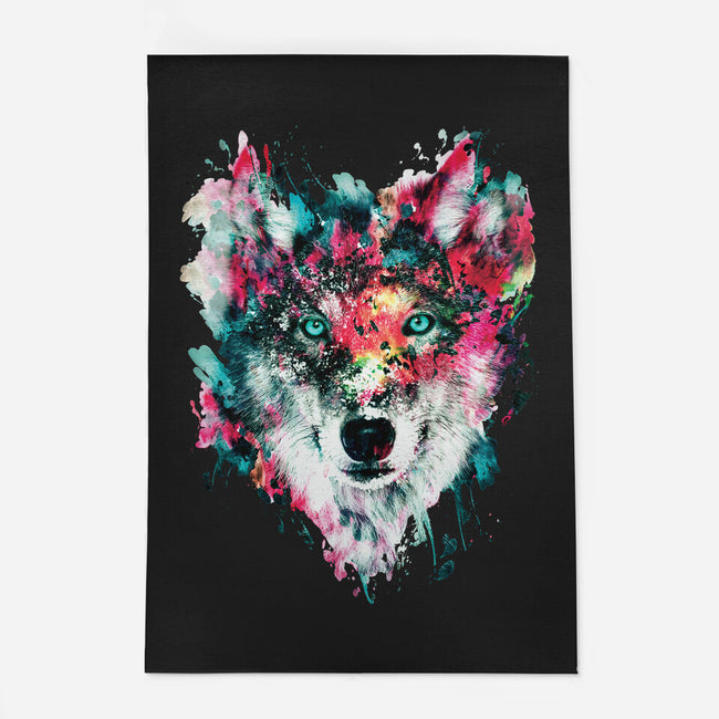 Watercolor Wolf-none indoor rug-RizaPeker