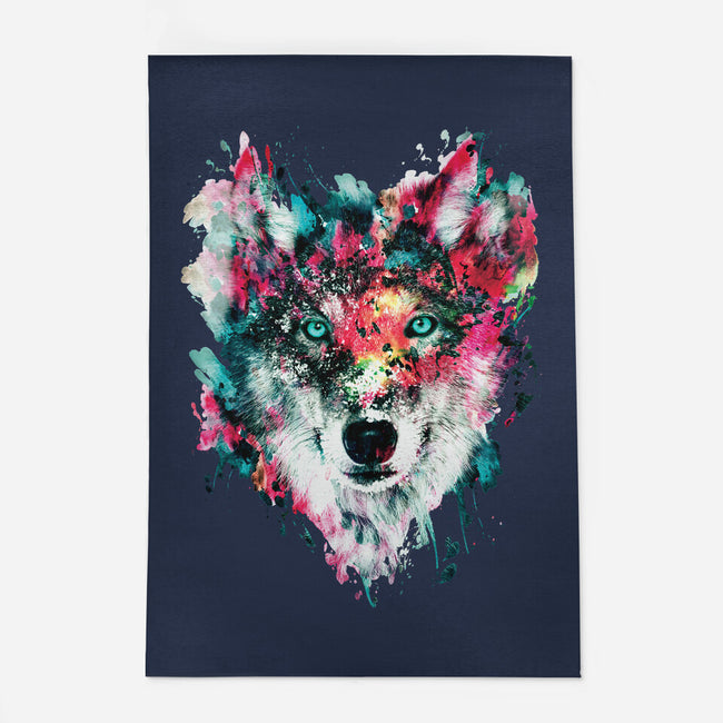 Watercolor Wolf-none outdoor rug-RizaPeker