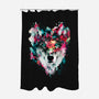 Watercolor Wolf-none polyester shower curtain-RizaPeker