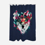 Watercolor Wolf-none polyester shower curtain-RizaPeker