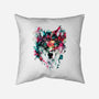Watercolor Wolf-none removable cover w insert throw pillow-RizaPeker