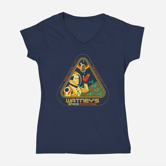 Watney's Space Potatoes-womens v-neck tee-Glen Brogan