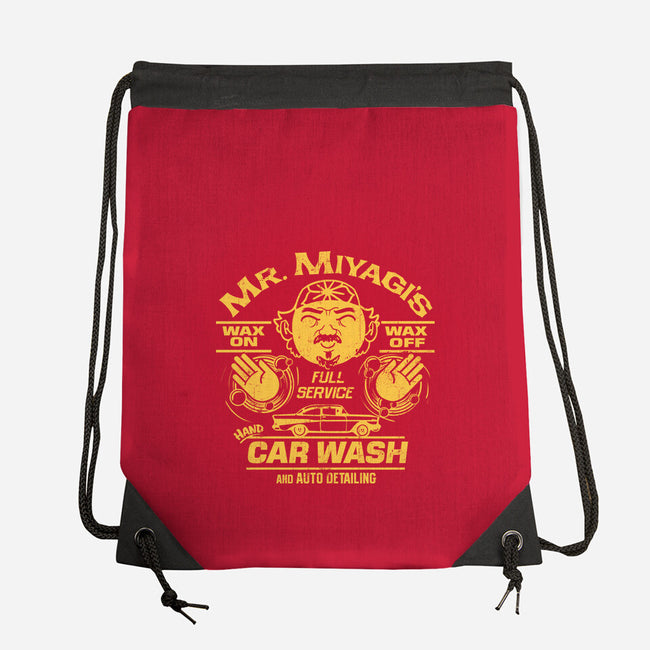 Wax On Wax Off Car Wash-none drawstring bag-DeepFriedArt