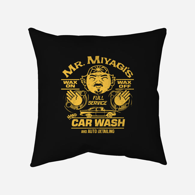 Wax On Wax Off Car Wash-none non-removable cover w insert throw pillow-DeepFriedArt
