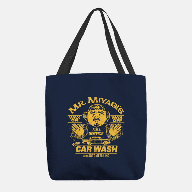 Wax On Wax Off Car Wash-none basic tote-DeepFriedArt
