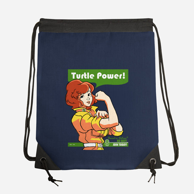 We Can Do It Turtles-none drawstring bag-hugohugo
