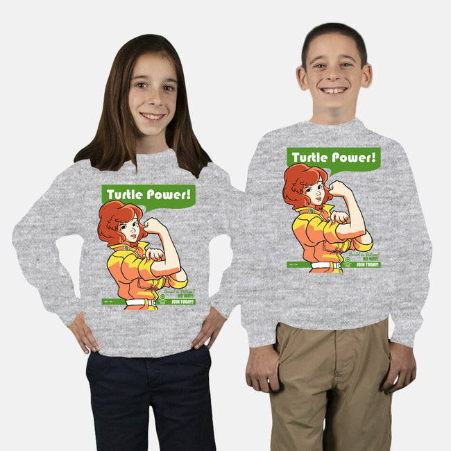 We Can Do It Turtles-youth crew neck sweatshirt-hugohugo