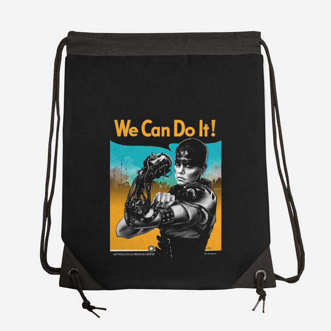 We Can Do It Furiously-none drawstring bag-hugohugo