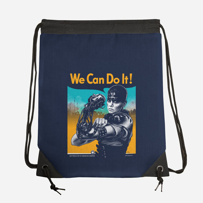 We Can Do It Furiously-none drawstring bag-hugohugo