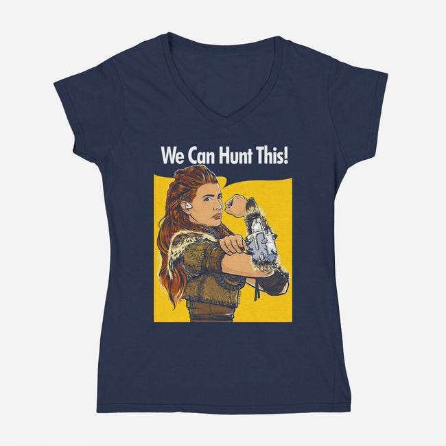 We Can Hunt This!-womens v-neck tee-rustenico