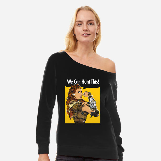 We Can Hunt This!-womens off shoulder sweatshirt-rustenico