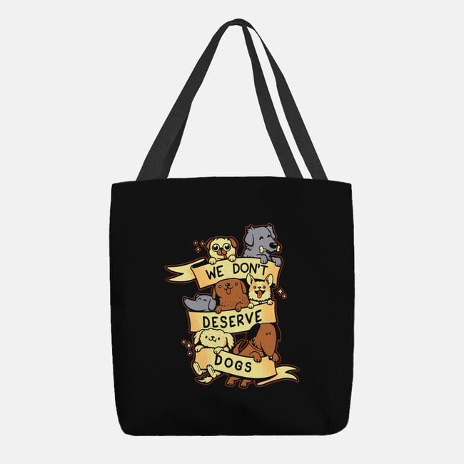 We Don't Deserve Dogs-none basic tote-pekania