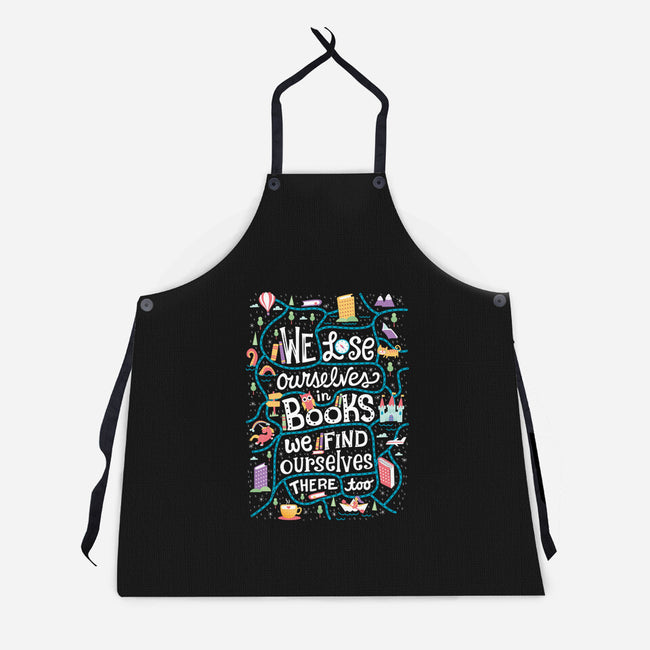 We Lose Ourselves in Books-unisex kitchen apron-risarodil